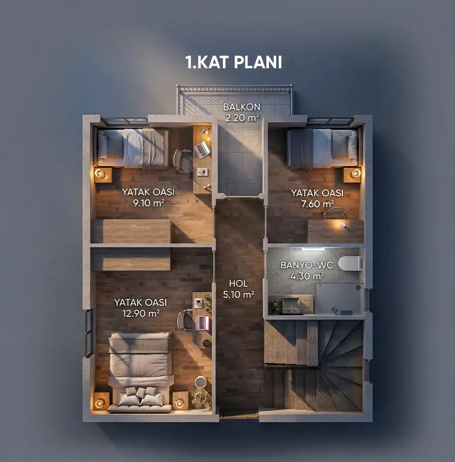 Kozluk 1. Kat Planı